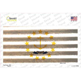 Rhode Island Corrugated Flag Novelty Sticker Decal