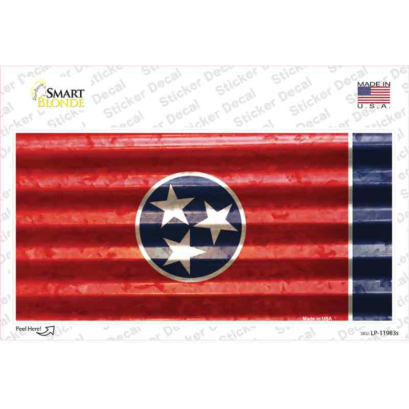 Tennessee Corrugated Flag Novelty Sticker Decal