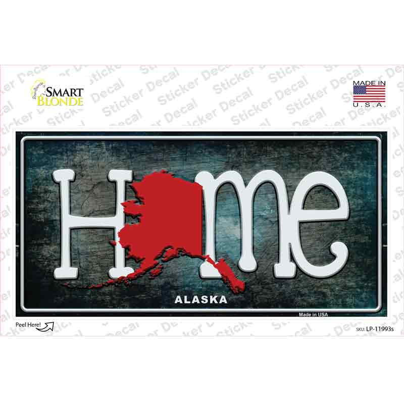 Alaska Home State Outline Novelty Sticker Decal