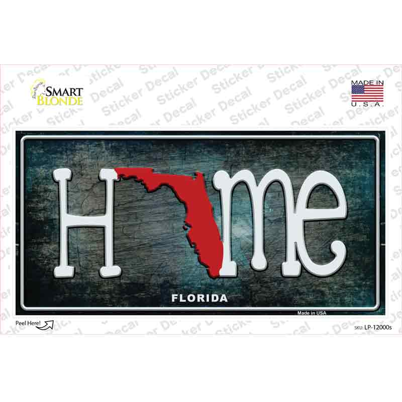 Florida Home State Outline Novelty Sticker Decal