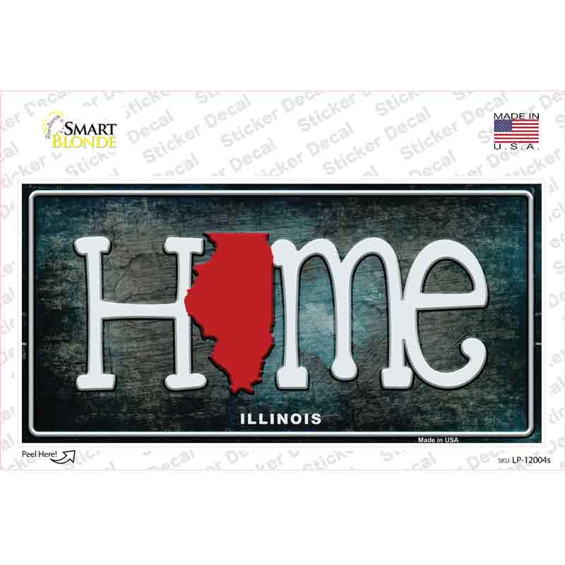 Illinois Home State Outline Novelty Sticker Decal