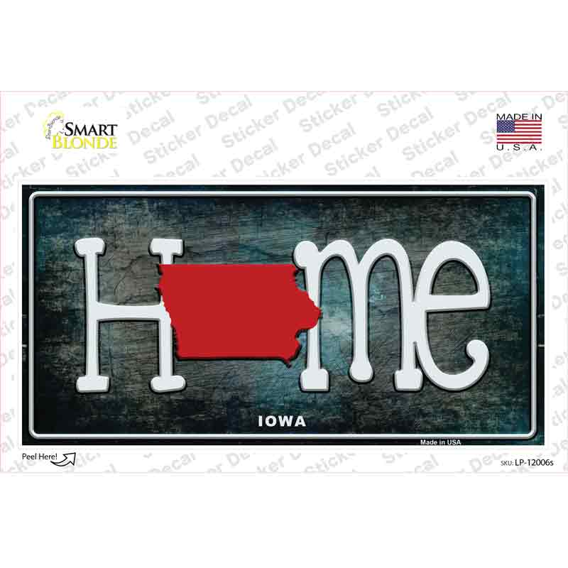 Iowa Home State Outline Novelty Sticker Decal