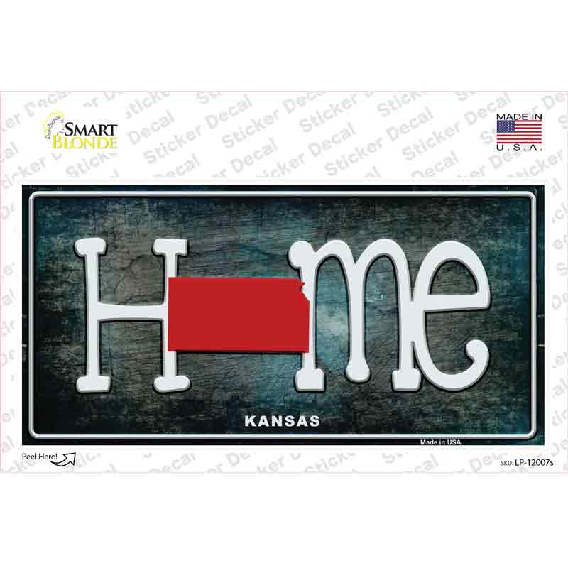 Kansas Home State Outline Novelty Sticker Decal