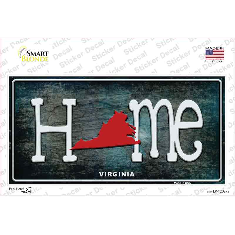 Virginia Home State Outline Novelty Sticker Decal