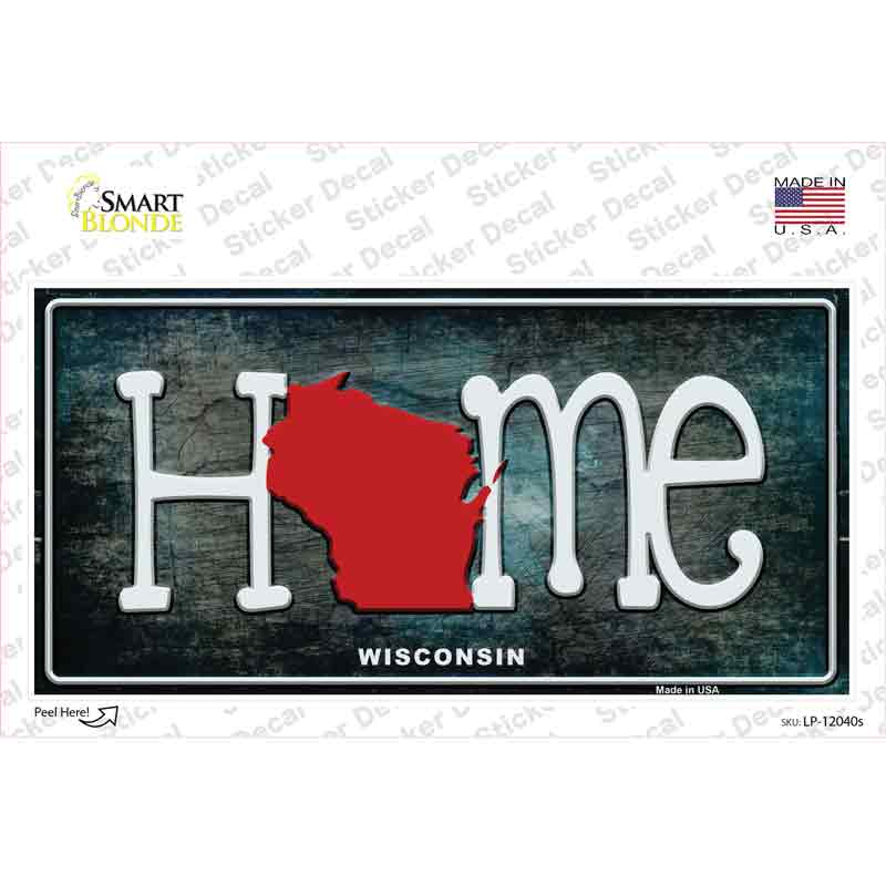 Wisconsin Home State Outline Novelty Sticker Decal