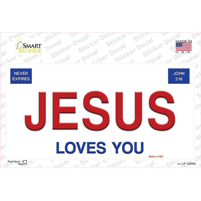 Jesus Loves You Novelty Sticker Decal