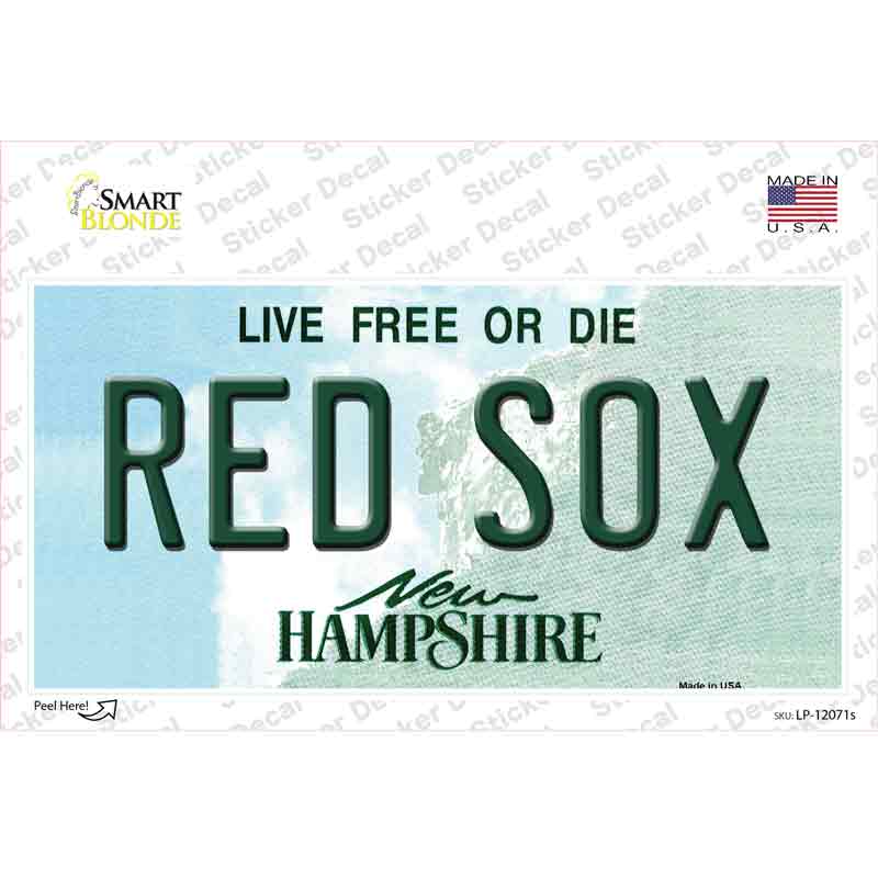Red Sox New Hampshire State Novelty Sticker Decal