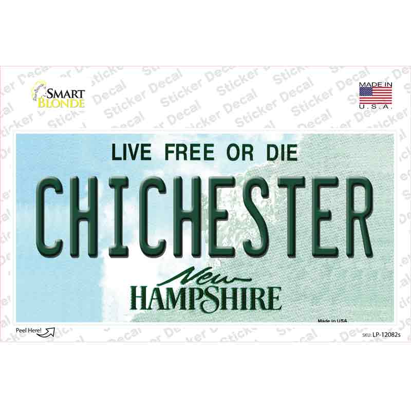 Chichester New Hampshire State Novelty Sticker Decal