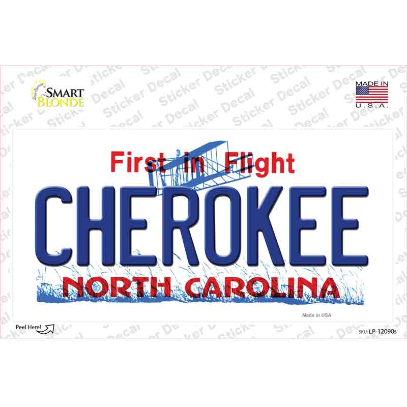 Cherokee North Carolina State Novelty Sticker Decal