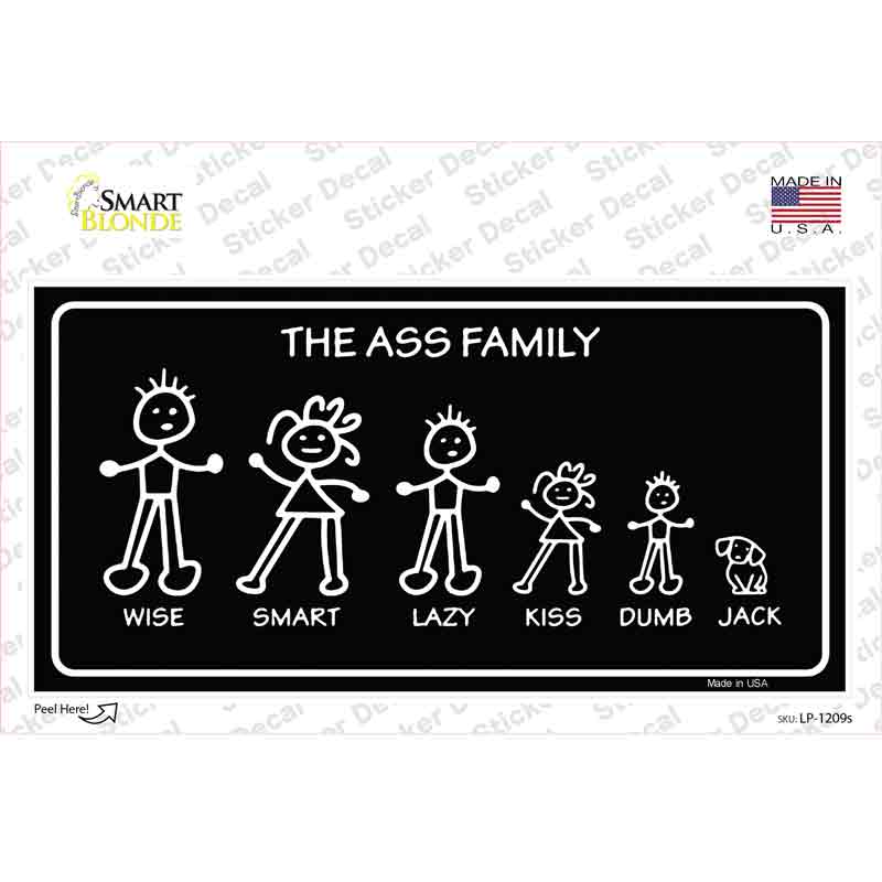 The Ass Family Novelty Sticker Decal