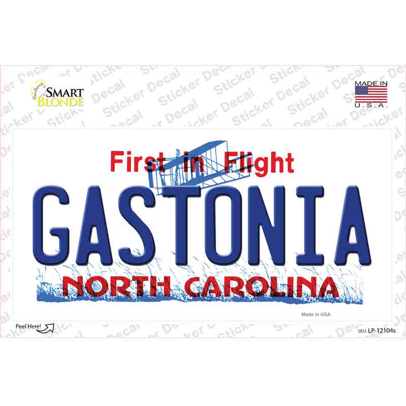 Gastonia North Carolina State Novelty Sticker Decal