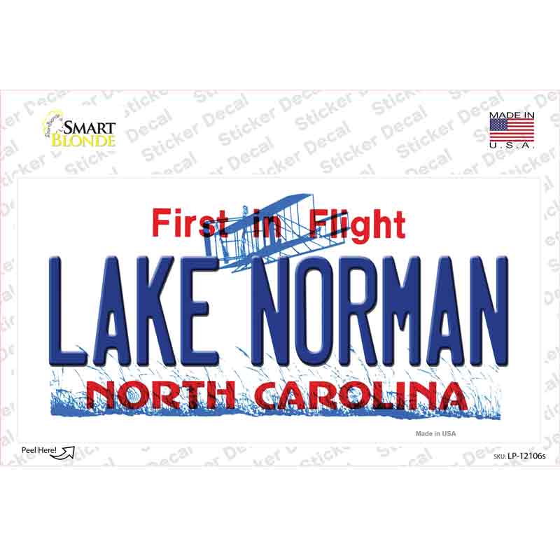 Lake Norman North Carolina State Novelty Sticker Decal