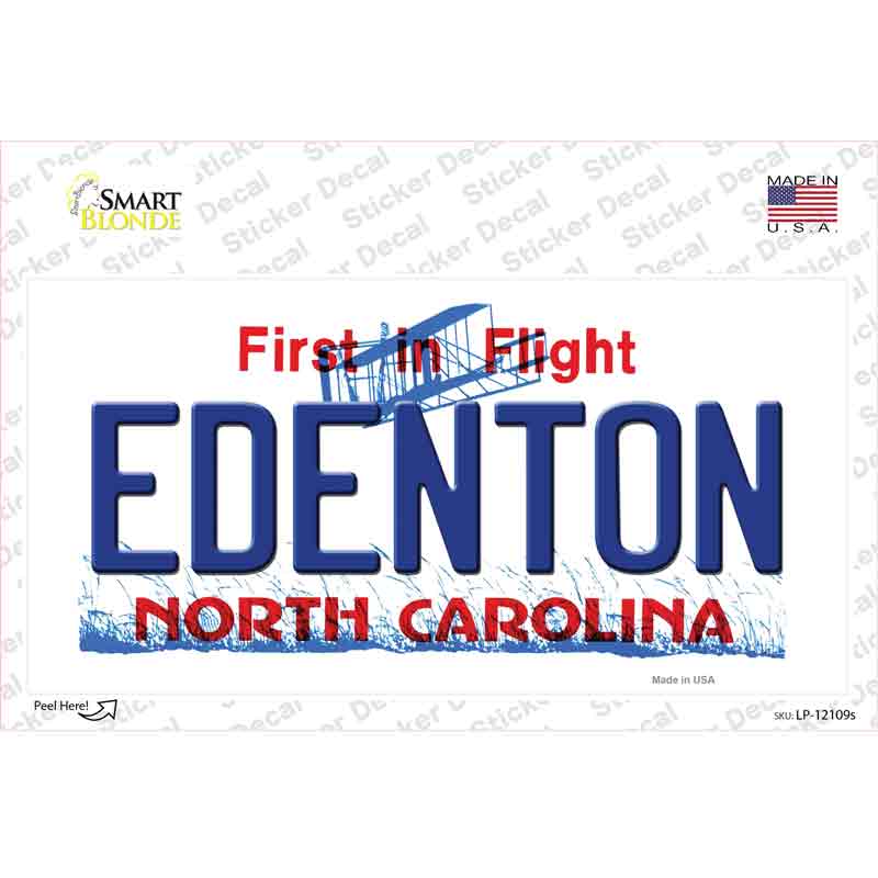 Edenton North Carolina State Novelty Sticker Decal