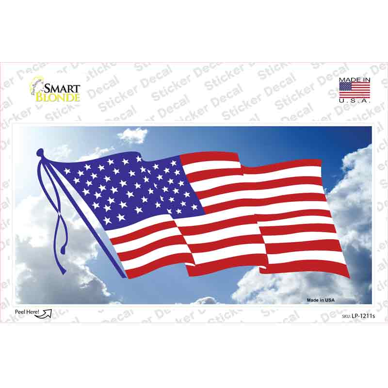 American Flag Cloud Novelty Sticker Decal