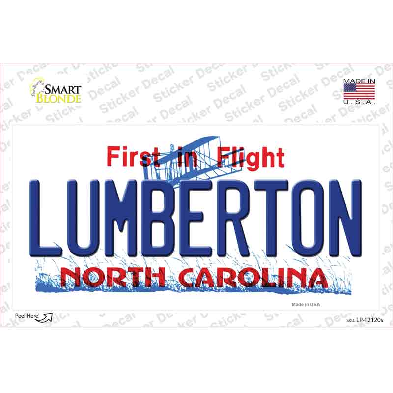 Lumberton North Carolina State Novelty Sticker Decal