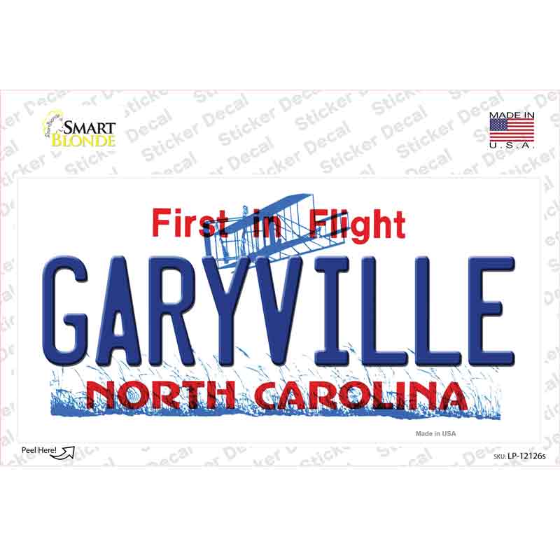 Garyville North Carolina State Novelty Sticker Decal
