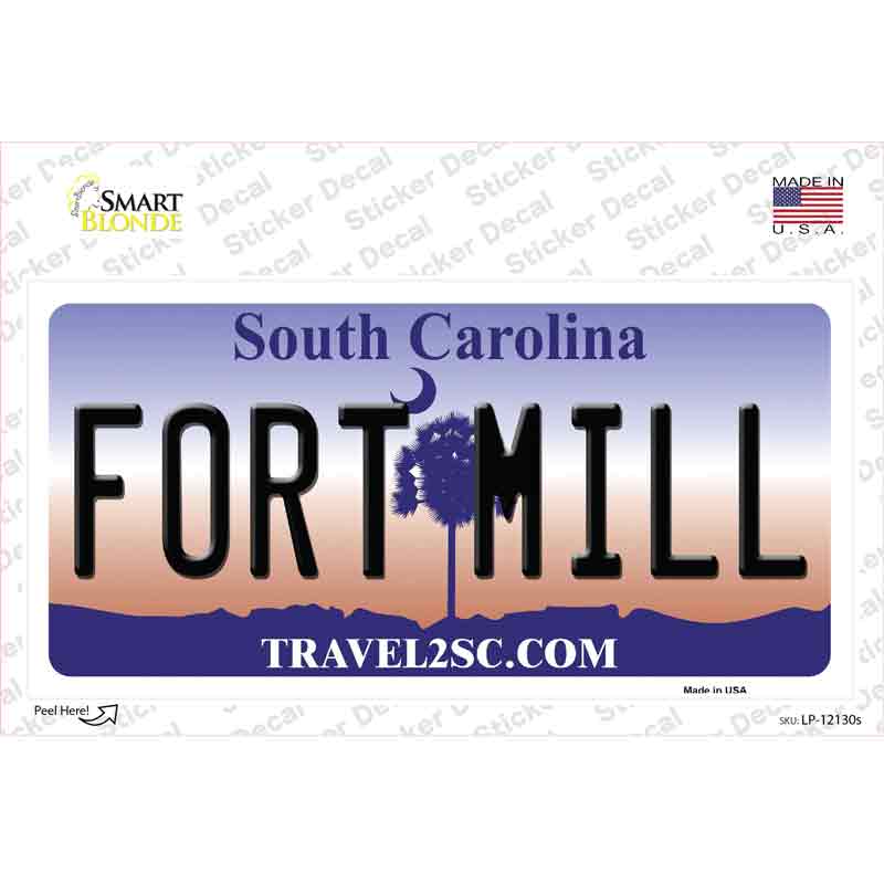 Fort Mill South Carolina State Novelty Sticker Decal