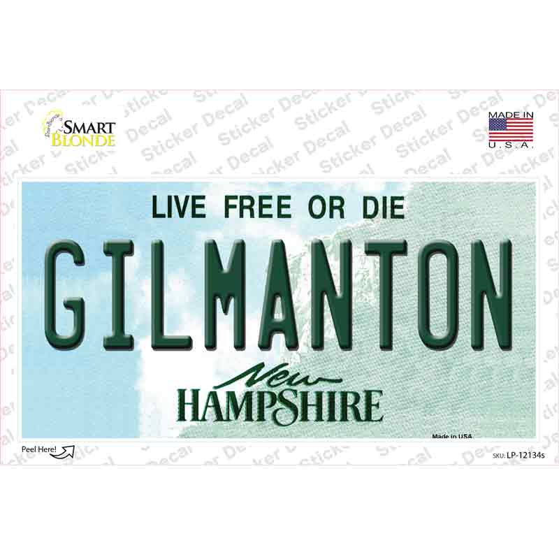 Gilmanton New Hampshire Novelty Sticker Decal