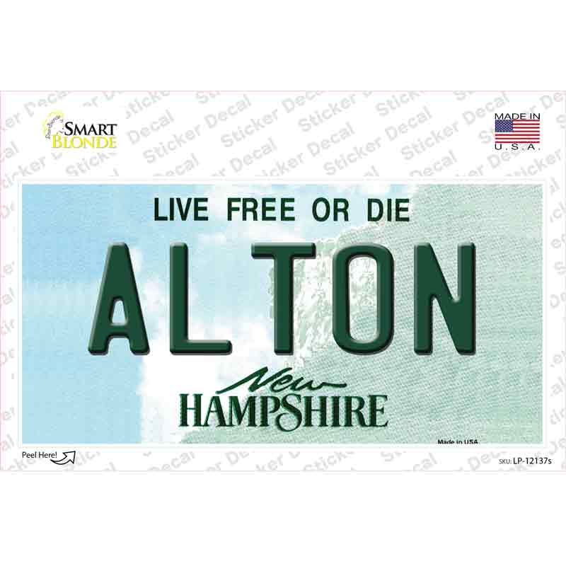 Alton New Hampshire Novelty Sticker Decal