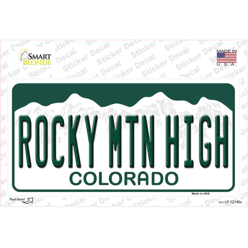 Rocky Mountain High Colorado Novelty Sticker Decal