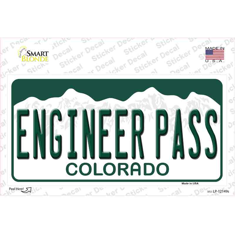 Engineer Pass Colorado Novelty Sticker Decal