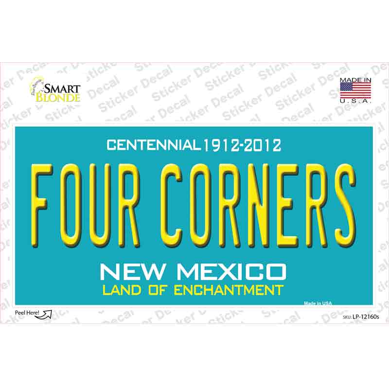 Four Corners Teal New Mexico Novelty Sticker Decal