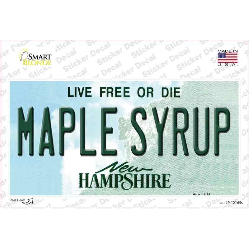 Maple Syrup New Hampshire Novelty Sticker Decal