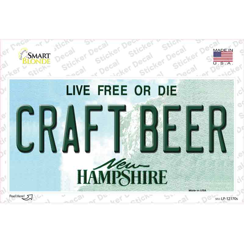 Craft Beer New Hampshire Novelty Sticker Decal