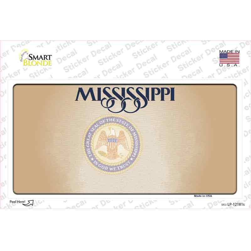 Mississippi Great Seal Blank Novelty Sticker Decal