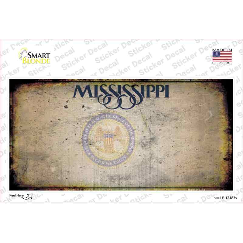 Mississippi Great Seal Rusty Blank Novelty Sticker Decal