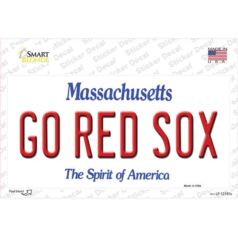 Go Red Sox Massachusetts Novelty Sticker Decal