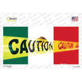 Caution Mexico Flag Novelty Sticker Decal