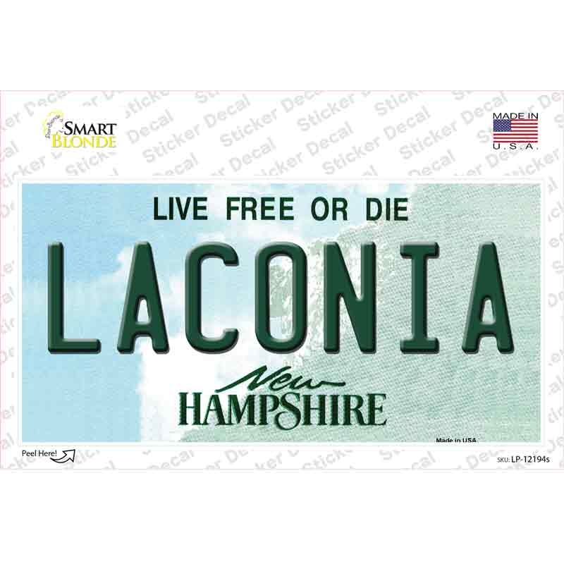 Laconia New Hampshire Novelty Sticker Decal
