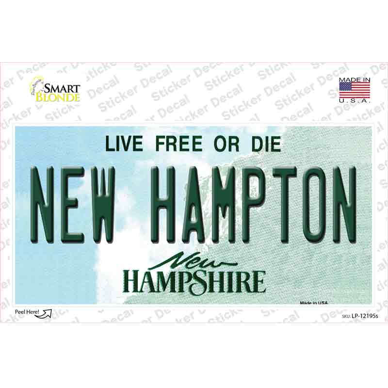 New Hampton New Hampshire Novelty Sticker Decal