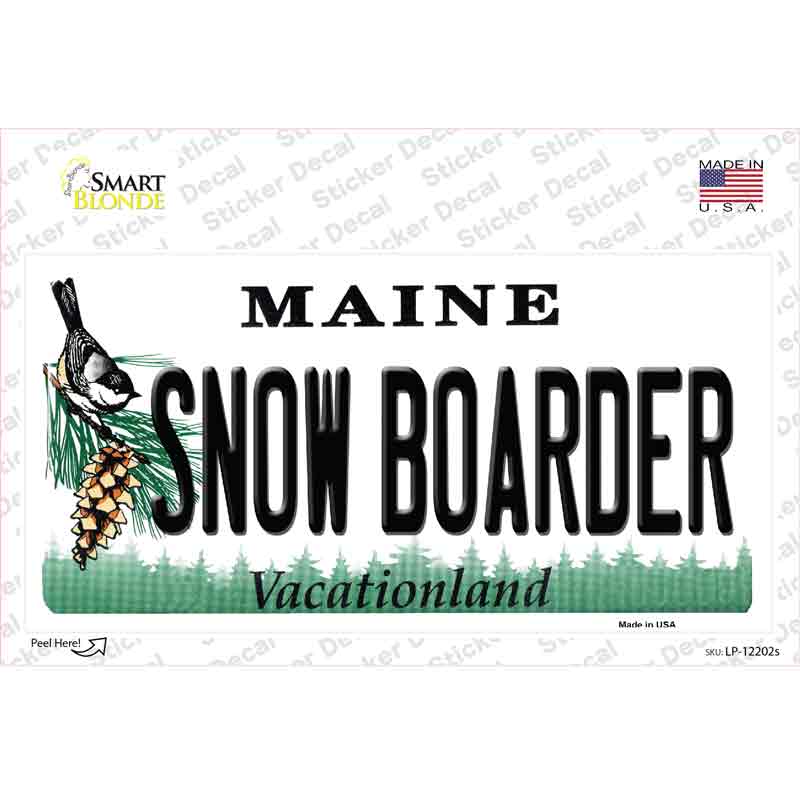 Snow Boarder Maine Novelty Sticker Decal