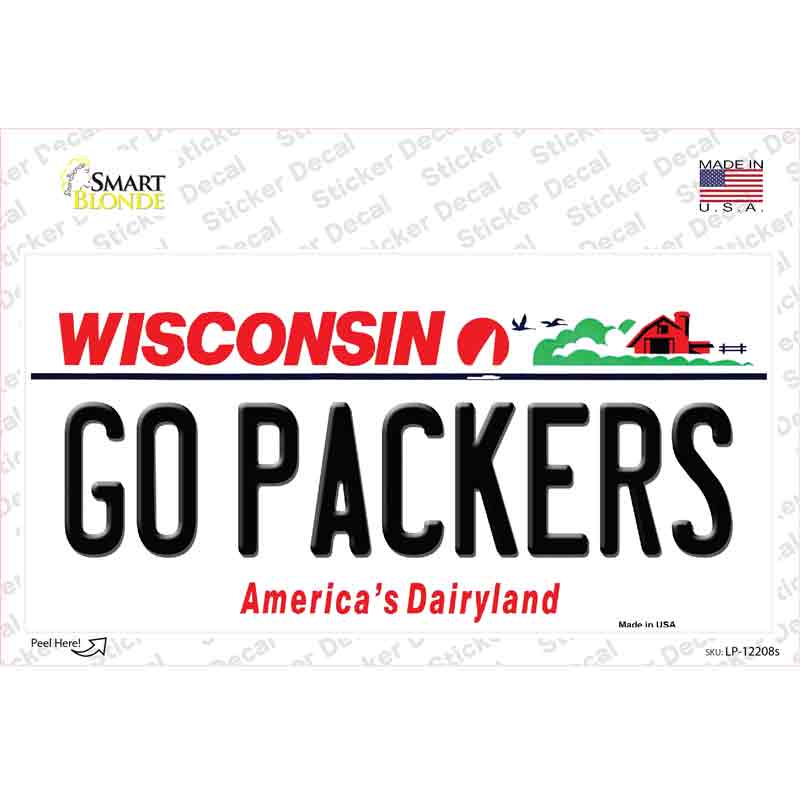 Go Packers Wisconsin Novelty Sticker Decal