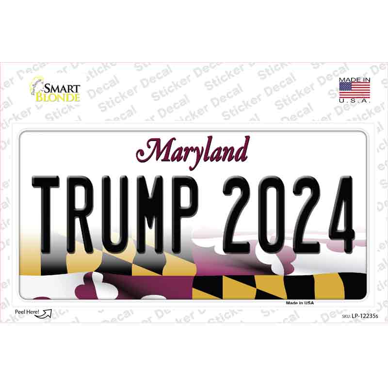 Trump 2024 Maryland Novelty Sticker Decal