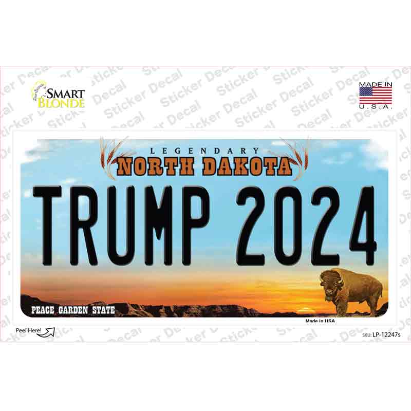 Trump 2024 North Dakota Novelty Sticker Decal
