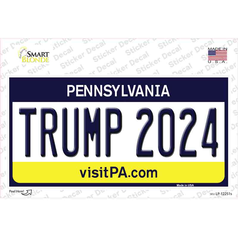 Trump 2024 Pennsylvania Novelty Sticker Decal