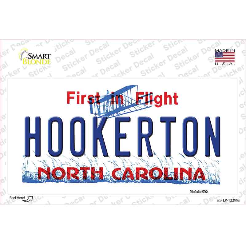 North Carolina Hookerton Novelty Sticker Decal