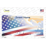 Alabama with American Flag Novelty Sticker Decal