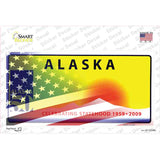 Alaska with American Flag Novelty Sticker Decal