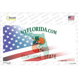 Florida with American Flag Novelty Sticker Decal