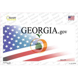 Georgia with American Flag Novelty Sticker Decal