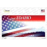 Idaho with American Flag Novelty Sticker Decal