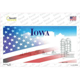 Iowa with American Flag Novelty Sticker Decal
