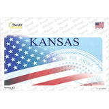 Kansas with American Flag Novelty Sticker Decal