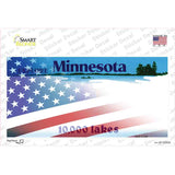 Minnesota with American Flag Novelty Sticker Decal