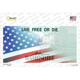 New Hampshire with American Flag Novelty Sticker Decal