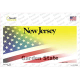 New Jersey with American Flag Novelty Sticker Decal